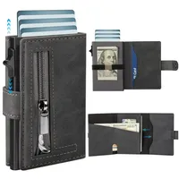 ibettertec Geldbörse Geldbörse Herren Slim Wallet RFID Blocking Kohlefaserleder (Portmonee Herren mit 11 Kartenetui, Ausweisfenster, Geldscheinklammer, Minimalistischer Geldbeutel Herren,Geldbörse Herren mit RFID Schutz, Portmonee Portemonnaie Herren klein, Slim Wallet mit Münzfach, Mini Geldbörse Herren&Damen, Kreditkartenetui Kartenetui-Geldbeutel) schwarz