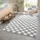 OTTO home Hochflor-Teppich OTTO HOME "Kiiki, Karo-Muster" Gr. 6, grau, B:200cm H:30mm L:300cm, Kunstfaser, Teppiche, Kariert, auffälliges Schachbrettmuster, Wohnzimmer, Schlafzimmer