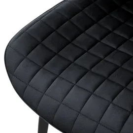 ML-Design Esszimmerstühle 4er Set Schwarz, Sitzfläche aus Samt mit Rückenlehne,