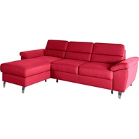 sit&more Ecksofa »Sorano L-Form«, wahlweise mit Bettfunktion und Bettkasten, rot