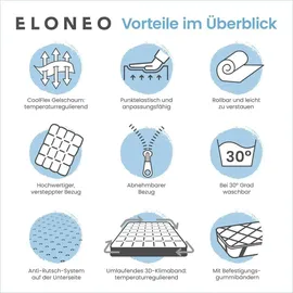 eloneo Gel Topper Matratzenauflage 160 x 200 cm weiß