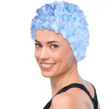 Blumen-Badekappe - 3D-Blütenblatt Handgemachte Damen Badekappe Mit Blumenblütenmuster | Badekappen Im Retro-Stil Für Damen Mit Langen Und Kurzen Haaren, Schwimmmütze Für Wasserparks, Schwimmbäder