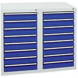 stumpf metall Stumpf Schubladenschrank Serie STS 410, 16 Schubladen enzianblau (16x100mm)