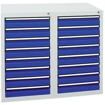 stumpf metall Stumpf Schubladenschrank Serie STS 410, 16 Schubladen enzianblau (16x100mm)