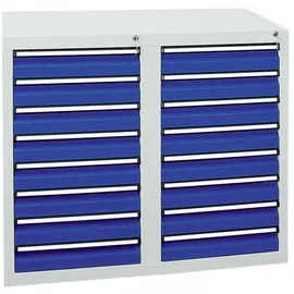 stumpf metall Stumpf Schubladenschrank Serie STS 410, 16 Schubladen enzianblau (16x100mm)