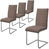 ML-Design Esszimmerstühle 4Er Set Braun Freischwinger Stuhl aus Kunstleder