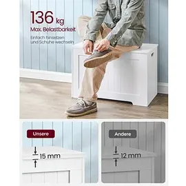VASAGLE Sitztruhe LHS11WTV1 weiß Holz 76,0 cm