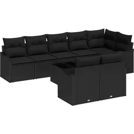 vidaXL Garten-Lounge-Set 9-tlg. schwarz