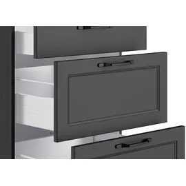 kochstation Winkelküche L-Form 240 cm grau