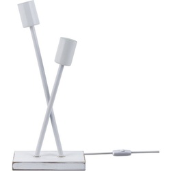 Paco Home Tischleuchte IKS, ohne Leuchtmittel, Stehlampe LED Lampe Wohnzimmer Vintage Retro Industrial Design E27 weiß