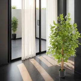 Tectake Künstlicher Ficusbaum Fida, realistische Textur - 120 cm,