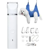 WHDPETS Leise Schermaschine Katze Set, Profi Haarschneidemaschine für Katzen USB-C-Aufladung, 2 in 1 Hundeschermaschine und Hundepflege Hängematte Set für Pfoten Augen Ohren Gesicht