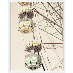 ANY IMAGE Digitaldruck »Riesenrad«, Rahmen: Buchenholz, weiß - weiss