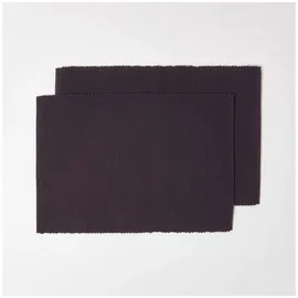 Homescapes - Tischset schwarz im 2er-Set – 100% Baumwolle, 33x50 cm