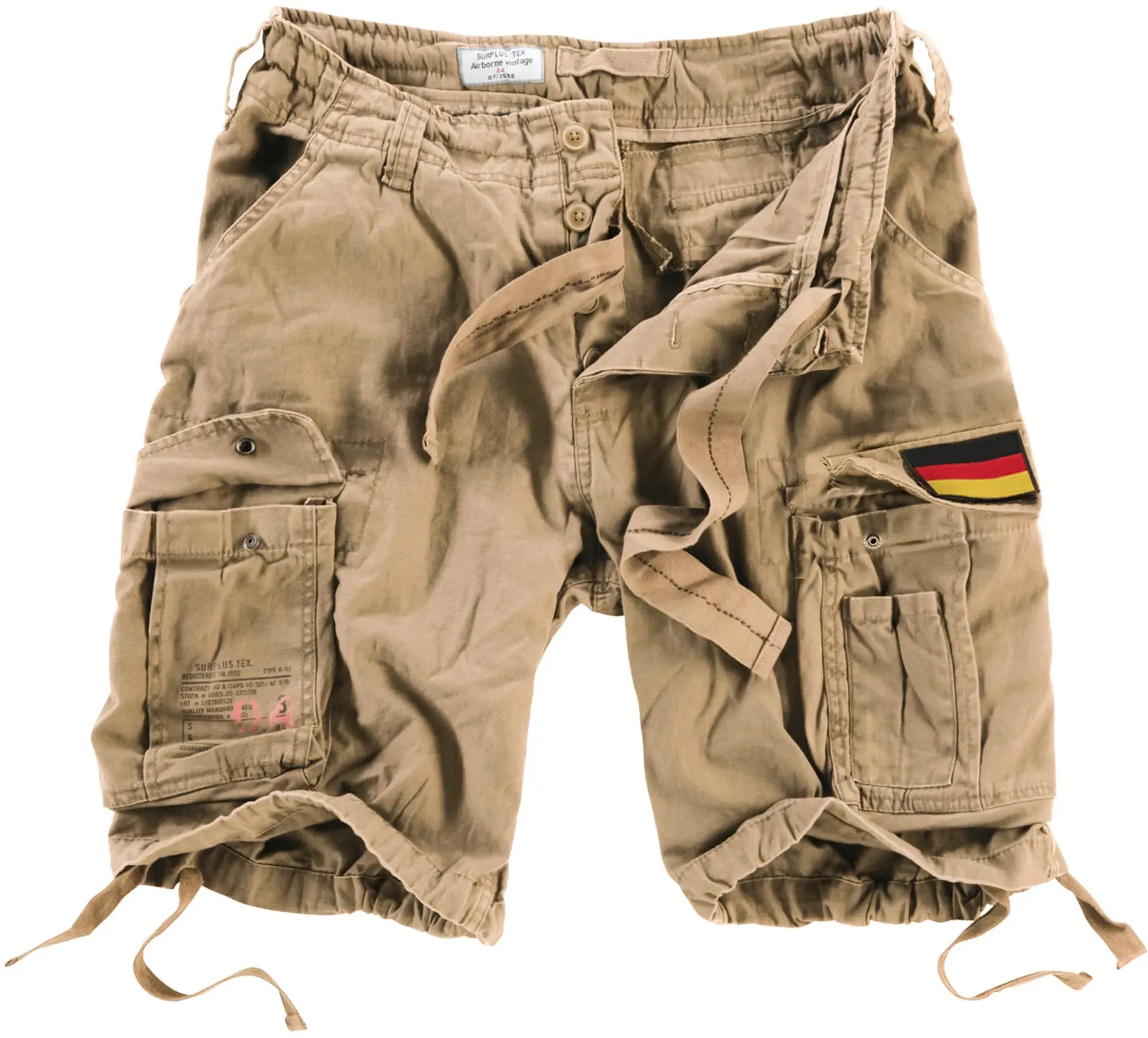 Surplus Airborne Vintage Patch Kurze Hose, beige, Größe 5XL für Männer