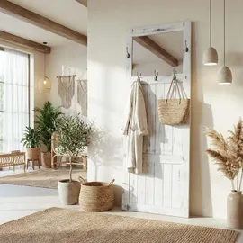 MCW Wandgarderobe mit Spiegel 180 x 65 x 7 cm Weiß