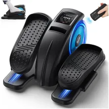 Merach Ellipsentrainer Mini Ellipsentrainer, Heimtrainer, Untertisch rosstrainer, Beintrainer (12-stufig Einstellbarer Geschwindigkeit/Widerstand, mit Fernbedienung, Display, 100% vormontiert, Leise & Tragbar Stepper), Pedaltrainer für Home Office und