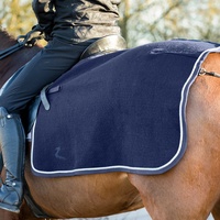 Horze Vail Reitdecke aus Wolle für das Training der Pferde, Ausreitdecke, Atmungsaktiv, Warm, Größe Pony, Vollblut, Warmblut, Extra Warmblut, Marineblau, Blau, F