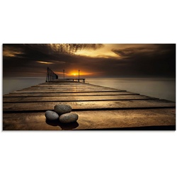 Artland Glasbild Sonnenaufgang am Schwarzen Meer, Sonnenaufgang & -untergang (1 St), in verschiedenen Größen braun 100 cm x 50 cm