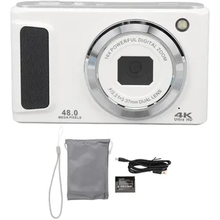 4K-UHD-Digitalkamera, Ideal für Einsteiger, 16-facher Zoom, Tragbar und Leicht, Unterstützt 48-MP-Fotos und 4K-Videoaufzeichnung mit Mikrofon und Fülllicht,