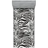 ABAKUHAUS Spannbettlaken Polyester 90 x 200 cm Schwarz-Weiß