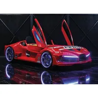 JVmoebel Autobett Rennwagen Auto Bett mit Matratze Autobett Kinderzimmer Betten Möbel (KINDERBETT), Made in Europa rot