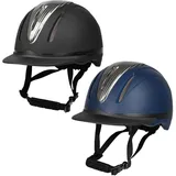 RL24 - Reithelm Innovation Carbon | Größe- & Kopfform verstellbar | Reitkappe in matt schwarz | mit Kinn- & Nackenschutz | atmungsaktives Innenfutter | Größe L/XL (58-62cm)