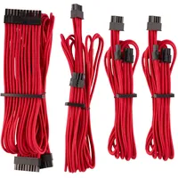 Corsair Premium Sleeved Netzteil Starter-Kabel-Set Typ4 (Generation 4-Serie) Rot