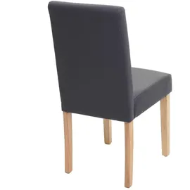 chefgastro Esszimmerstuhl Kunstleder grau 6er Set