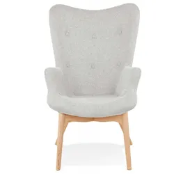 KADIMA DESIGN Lounge Stuhl Textil Flügel Sessel  Retro Polsterstuhl mit Hoher Lehne  Designer Entspannungssessel für Wohnzimmer  Vintage Modern Stil  Kadima