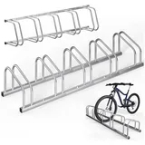 monzana Fahrradständer für 5 Fahrräder silber