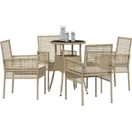 vidaXL Garten Essgruppe 5-tlg. Beige