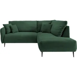 Ecksofa INOSIGN "Vanilla L-Form", grün, B:255cm T:190cm, Sofas, Armlehnenfunktion