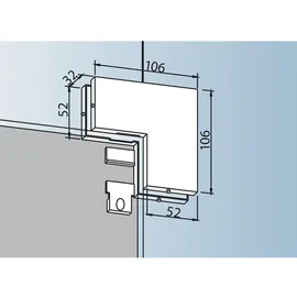 dorma glas Dormakaba, Winkelverbindung PT 60, für Ganzglasanlagenbeschläge - Edelstahl
