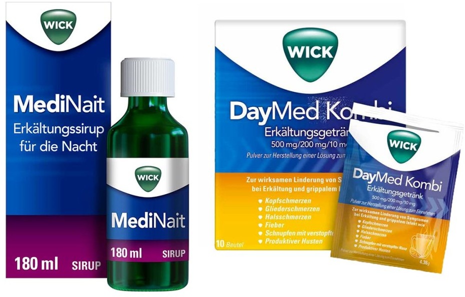 Wick MediNait Erkältungssirup für die Nacht 180 ml + Wick DayMed