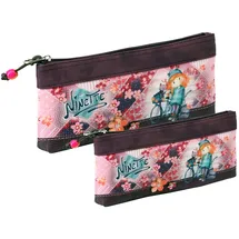 Forever Ninette Bicycle-Set von Zwei Kosmetiktaschen, Weinrote, 26 x 15 cm