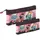 Forever Ninette Bicycle-Set von Zwei Kosmetiktaschen, Weinrote, 26 x 15 cm