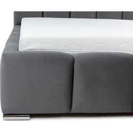 Mirjan24 Polsterbett Wizko, Doppelbett mit Bettkasten, Ehebett, Leistenlattenrost aus Holz (Farbe: Paros 01, Größe: 140x200 cm)