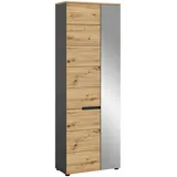 xonox.home Garderobenschrank Canu ca. 65x190x37cm Eiche Dekor,Grau