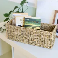 HMF Aufbewahrungskorb Badezimmer, Korb geflochten aus Seegras, 38 x