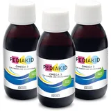 PEDIAKID - Omega 3 - Das mit der aus Fischöl gewonnenen Omega-3- Fettsäure DHA angereicherte - Vitamin A, C, D, E - Fördert die kognitiven Funktionen - Set mit 3 sirups 125 ml