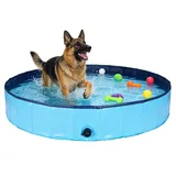 Faltbare Hundepool, nutzbar als Hundeplanschbecken Hundebadewanne Swimmingpool oder Bällebad für Klein Große Hunde, 120x30cm