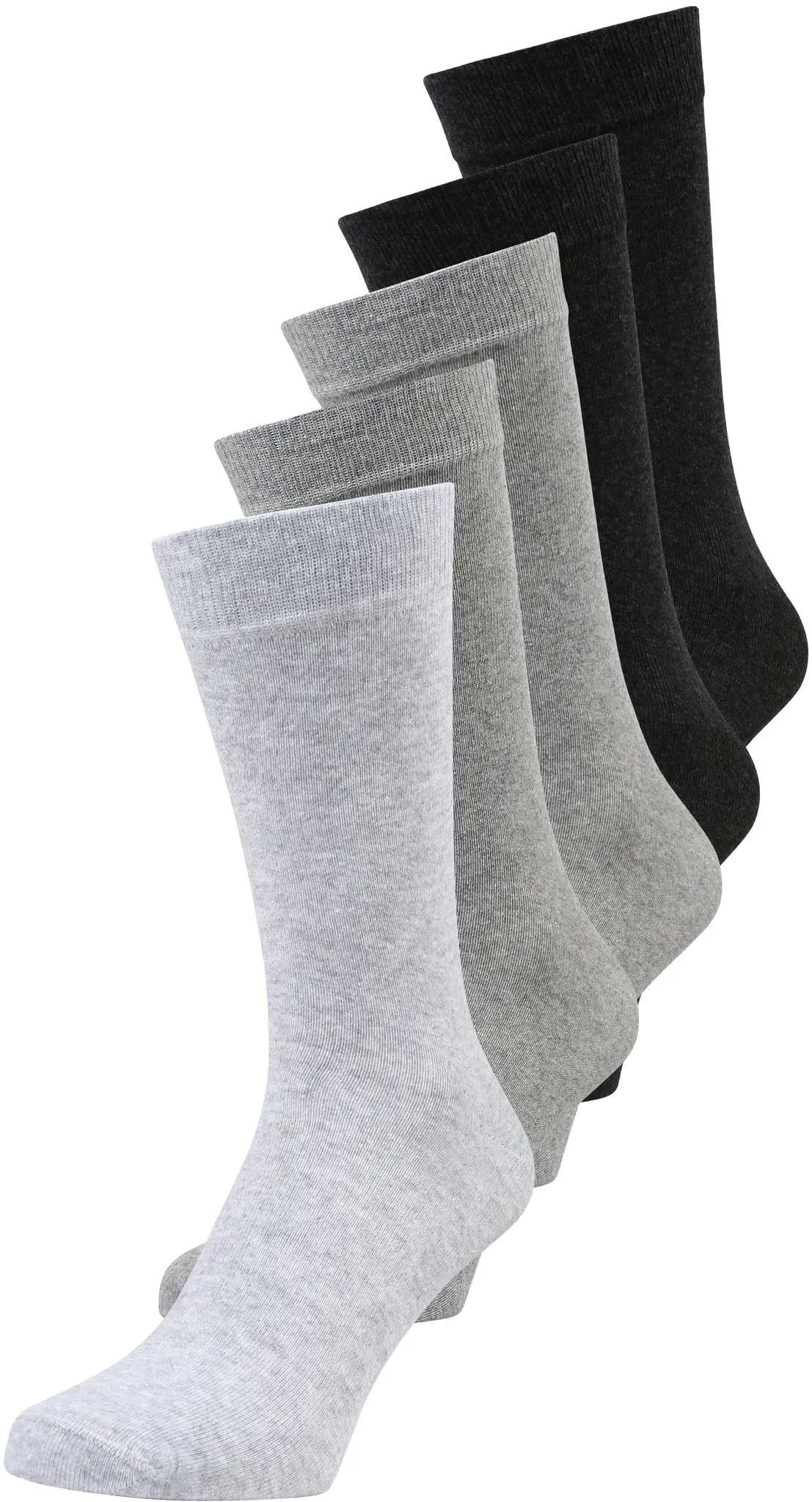 Socken GÖTZBURG, Herren, Gr. 39, grau, 70% Baumwolle, 28% Polyamid, 2% Elasthan, Socken Socken, im 5er-Pack mit Silverplus-Technologie