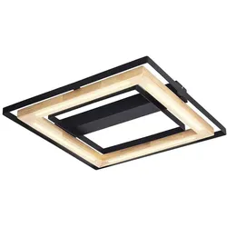 Deckenleuchte Deckenlampe Wohnzimmerlampe schwarz Bambus natur dimmbar L 46 cm