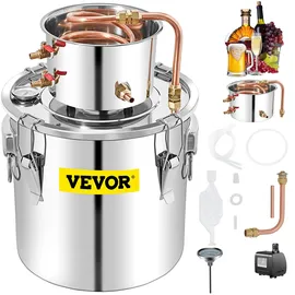 Vevor Distillieranlage Moonshine, 50 L Wasser Alkohol Destillierer Moonshine Φ 40 x 40 cm Kesselfass-Größe, Moonshine Still Distiller mit zweifacher Temperaturregelung, Destilliergerät Alkohol