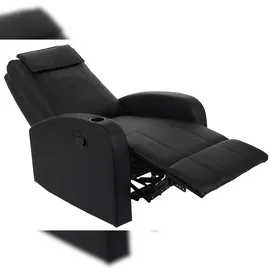 Mendler Fernsehsessel Durham, TV Sessel Relaxsessel Liegesessel, Kunstleder ~ schwarz
