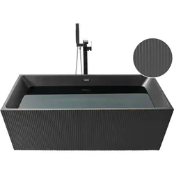 Freistehende Badewanne 170 cm x 80 cm schwarz GOCTA