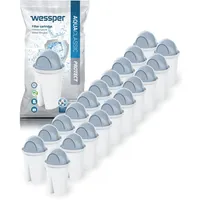 Wessper Classic Filterkartuschen für hartes Wasser passend für Brita Classic Wasserfilterkartuschen, Pack 20