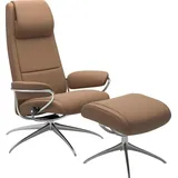 Stressless Stressless® Relaxsessel Paris (Set, Relaxsessel mit Hocker), mit Hocker, High Back, mit Star Base, Gestell Chrom braun 80 cm x 114 cm x 74 cm