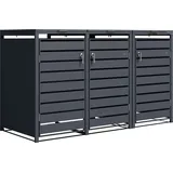 AXI Lucas Mülltonnenbox in Metall Anthrazit | Mülltonnenverkleidung mit Deckel für 3 Tonnen - 240 - 720L | Müllbox / Aufbewahrungsbox für Mül... - Grau